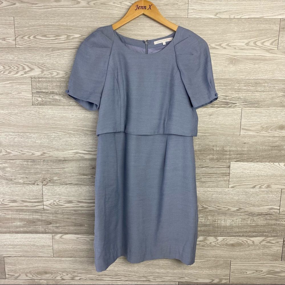 Olive Des Olive Blue Short Sleeve Jacket Dress